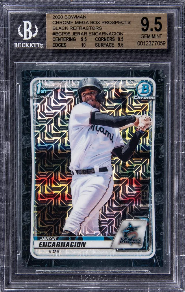 2020 Bowman Chrome Mega Box Jerar Encarnacion Prospects Black Refractor #BCP-96 card image