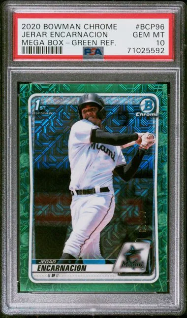 2020 Bowman Chrome Mega Box Jerar Encarnacion Green Refractor #BCP96 card image