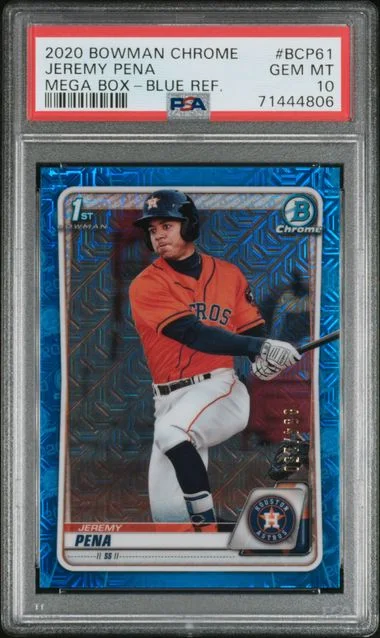 2020 Bowman Chrome Mega Box Jeremy Pena Blue Refractor #BCP-61 card image
