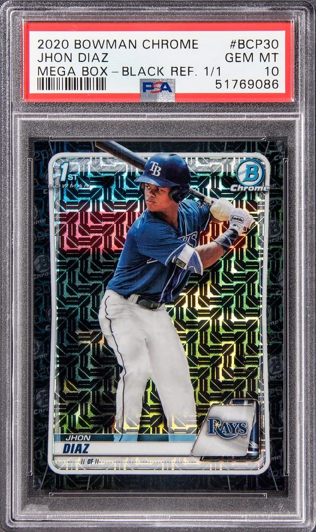 2020 Bowman Chrome Mega Box Jhon Diaz Black Refractor #BCP-36 card image