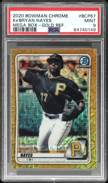 2020 Bowman Chrome Mega Box Ke'Bryan Hayes Gold Refractor #BCP-67 card image