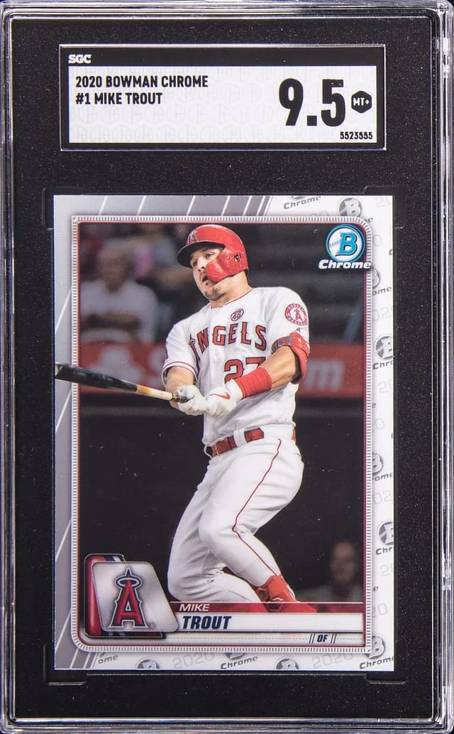 2020 Bowman Chrome Mike Trout Purple Refractor #1 card image