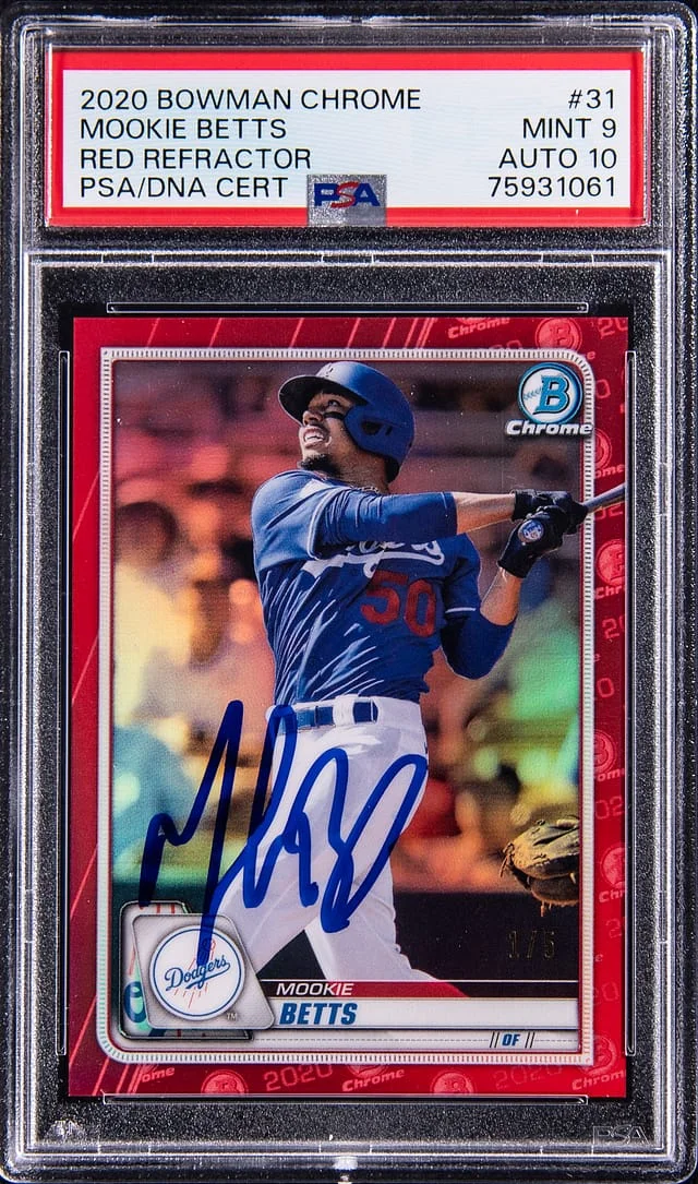 2020 Bowman Chrome Mookie Betts Red Refractor #31 card image