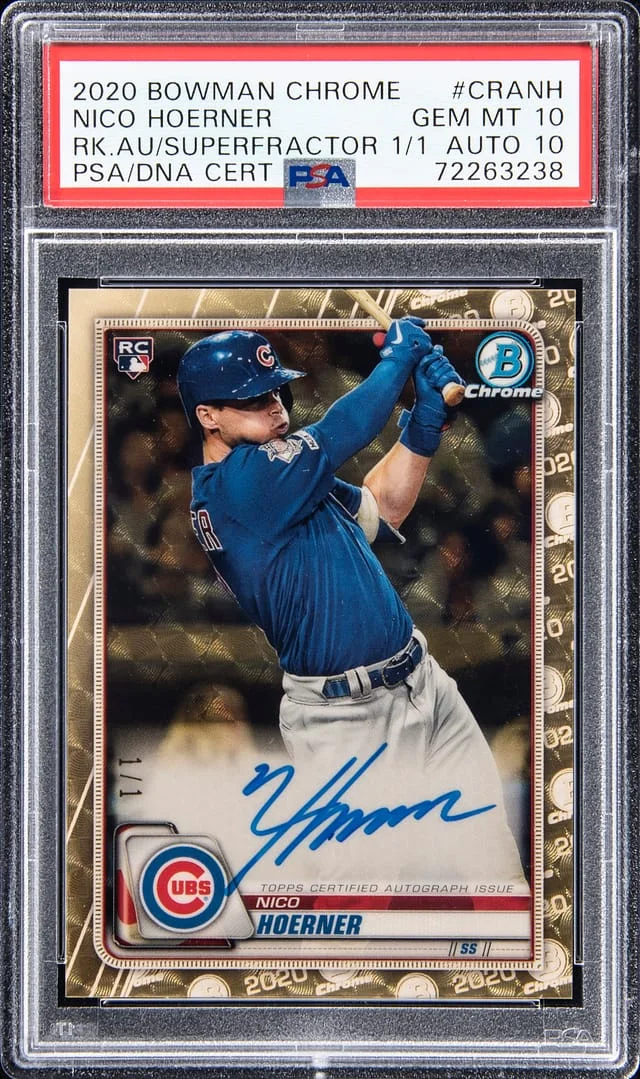 2020 Bowman Chrome Nico Hoerner Autographs SuperFractor #CRA-NH card image