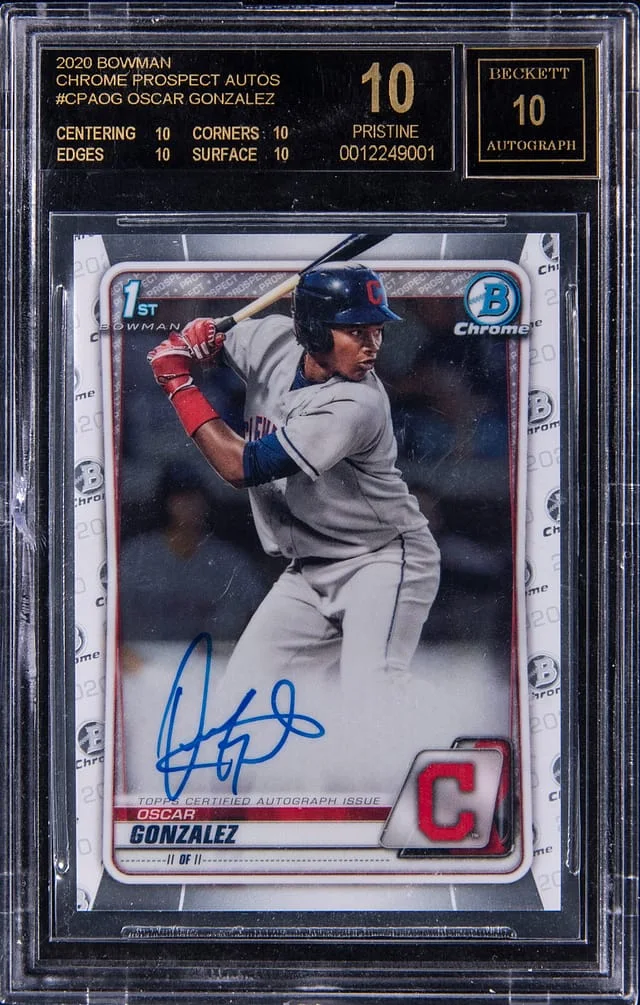 2020 Bowman Chrome Oscar Gonzalez Prospect Autograph #CPA-OG card image