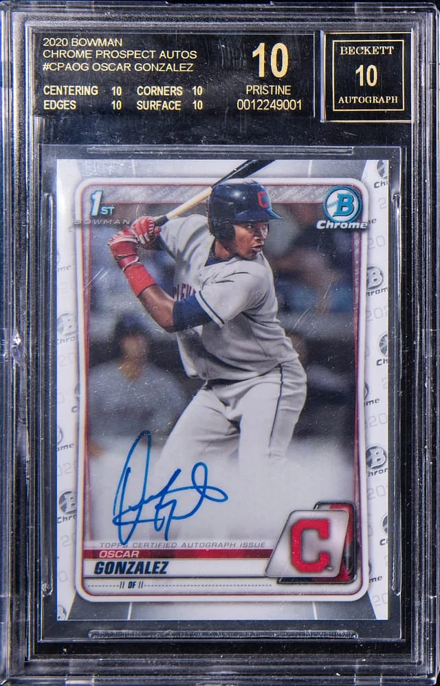2020 Bowman Chrome Oscar Gonzalez Prospect Autograph #CPAOG card image