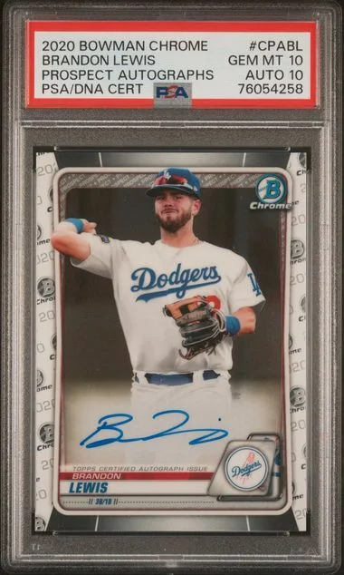 2020 Bowman Chrome Prospect Autographs Cpabl Brandon Lewis #no-number card image