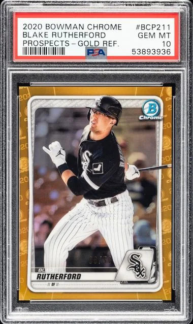 2020 Bowman Chrome Prospects Blake Rutherford Gold Refractor #BCP211 card image