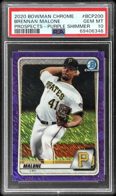 2020 Bowman Chrome Prospects Brennan Malone Purple Shimmer #BCP-200 card image