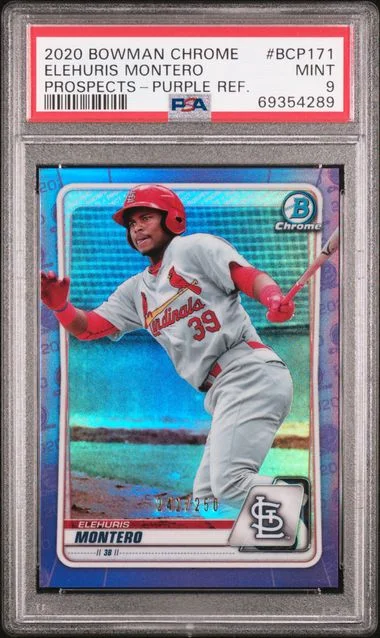 2020 Bowman Chrome Prospects Elehuris Montero Purple Refractor #BCP-171 card image