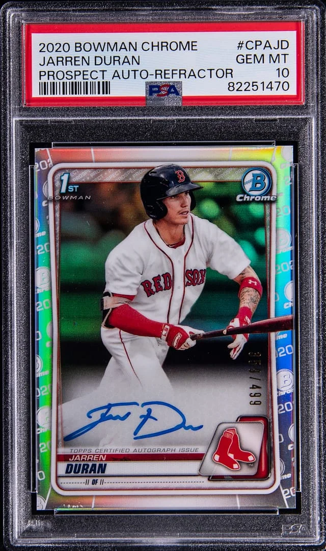 2020 Bowman Chrome Prospects Jarren Duran Auto Refractor #CPA-JD card image