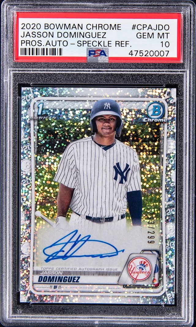 2020 Bowman Chrome Prospects Jasson Dominguez Autograph Speckle Refractor #CPAJDO card image