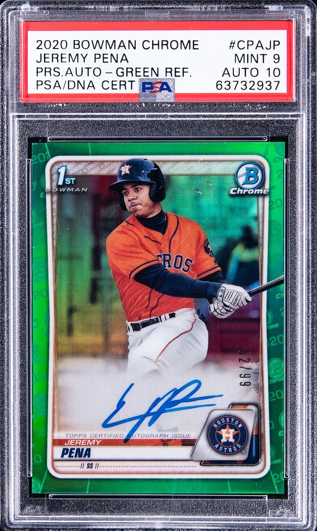 2020 Bowman Chrome Prospects Jeremy Pena Green Refractor #CPAJP card image