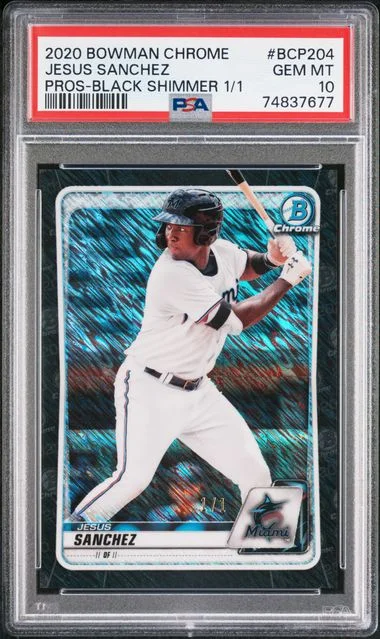 2020 Bowman Chrome Prospects Jesus Sanchez Black Shimmer 1/1 #BCP204 card image