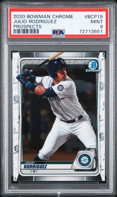 2020 Bowman Chrome Prospects Julio Rodriguez Yellow Refractor #BCP-19 card image