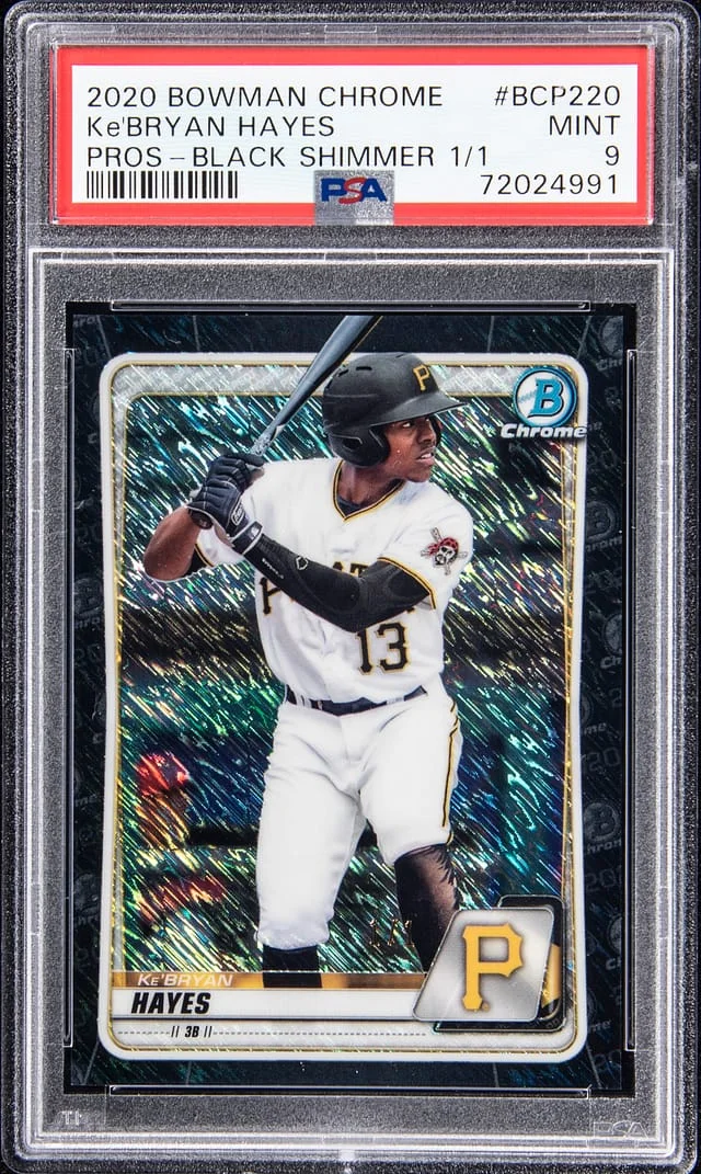 2020 Bowman Chrome Prospects Ke'Bryan Hayes Black Shimmer #BCP-220 card image