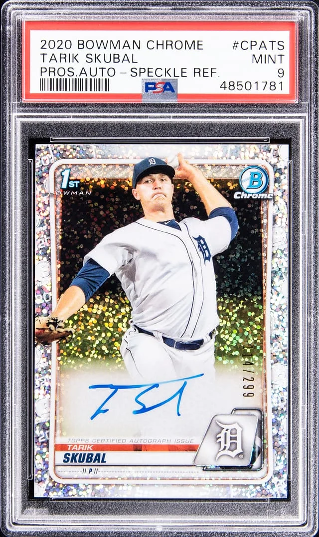 2020 Bowman Chrome Prospects Tarik Skubal Autograph Speckle Refractor #CPA-TS card image