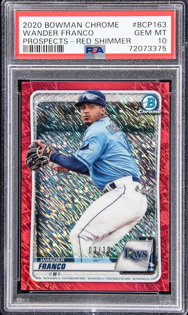 2020 Bowman Chrome Prospects Wander Franco Red Shimmer #BCP-163 card image