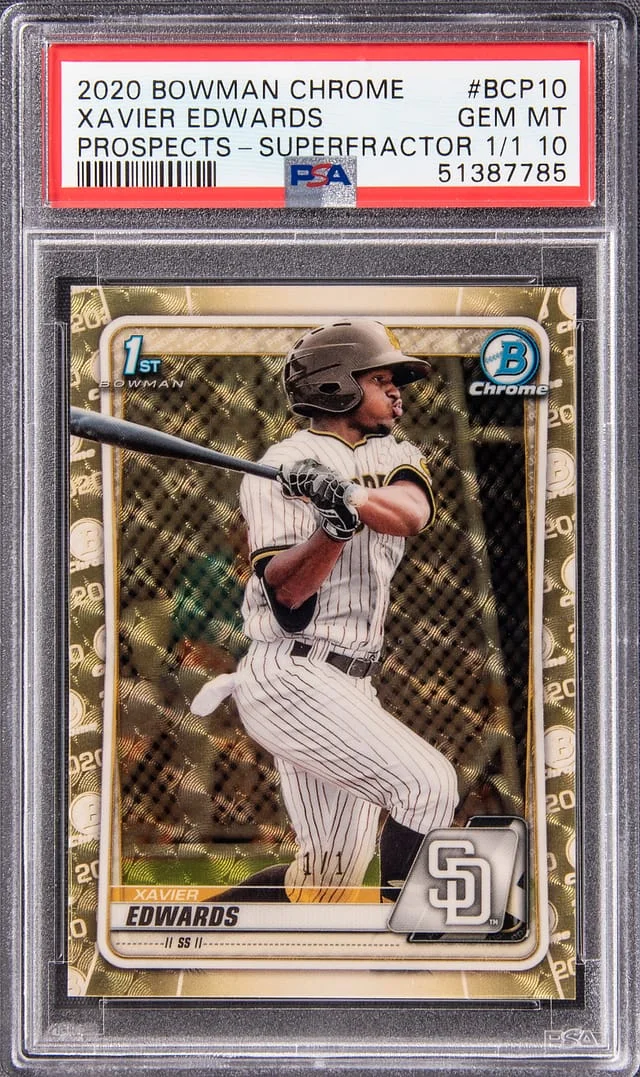 2020 Bowman Chrome Prospects Xavier Edwards SuperFractor #BCP-10 card image