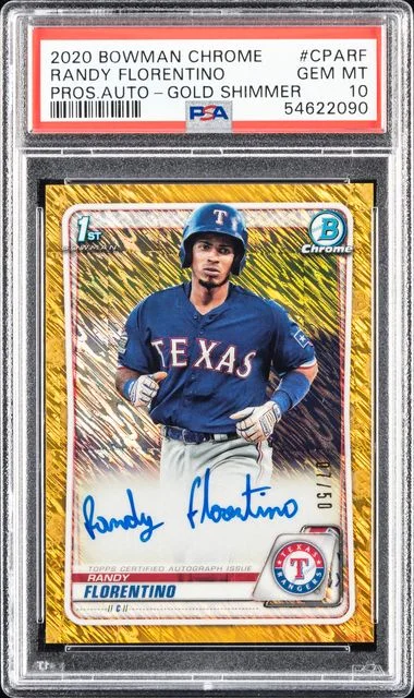 2020 Bowman Chrome Randy Florentino Prospect Autographs Gold Shimmer #CPARF card image