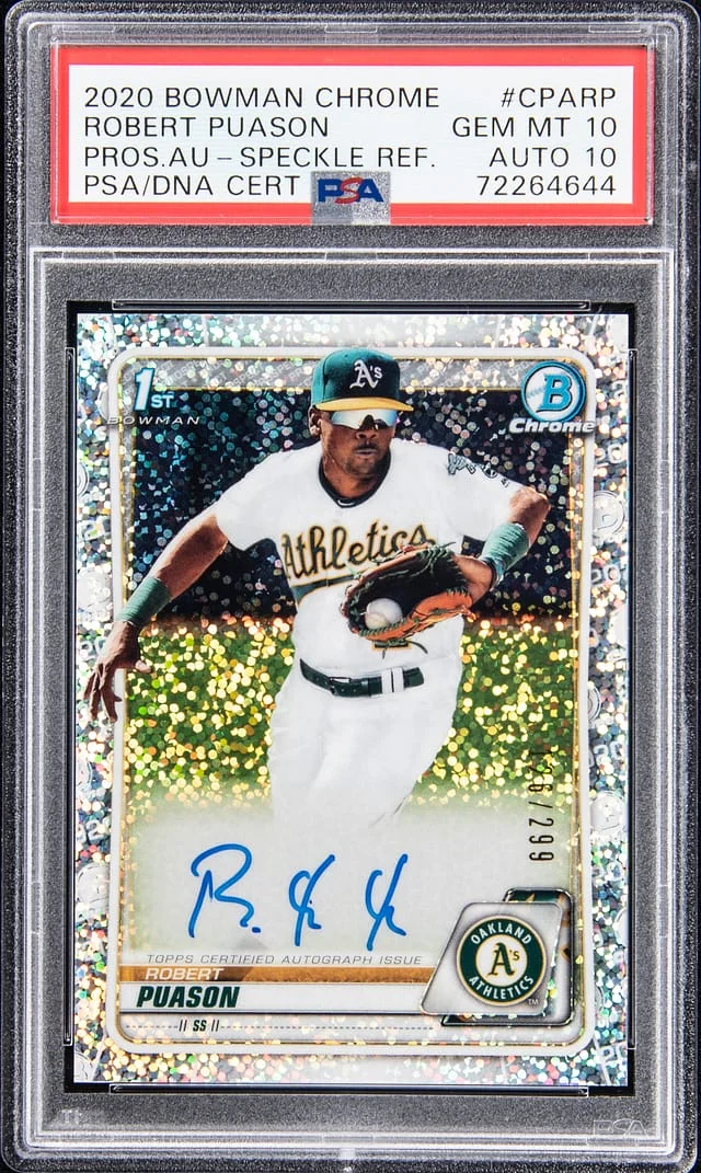 2020 Bowman Chrome Robert Puason Prospect Autographs Speckle Refractor #CPA-RP card image