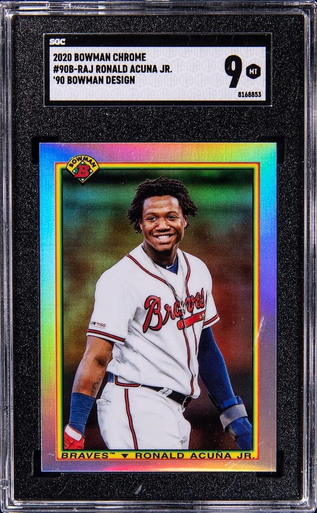2020 Bowman Chrome Ronald Acuna Jr. 1990 Bowman Design #90B-RAJ card image