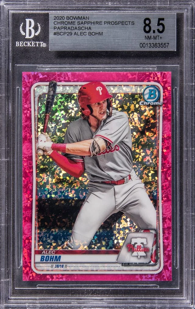 2020 Bowman Chrome Sapphire Alec Bohm Prospects Papradascha #BCP-29 card image