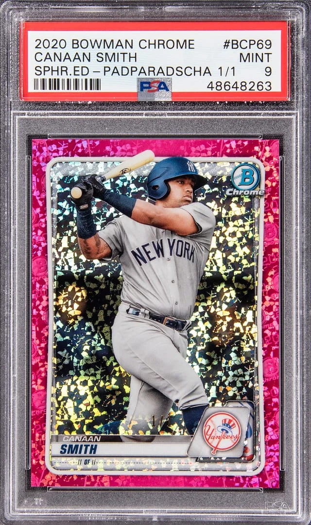 2020 Bowman Chrome Sapphire Canaan Smith Edition Padparadscha #BCP-69 card image