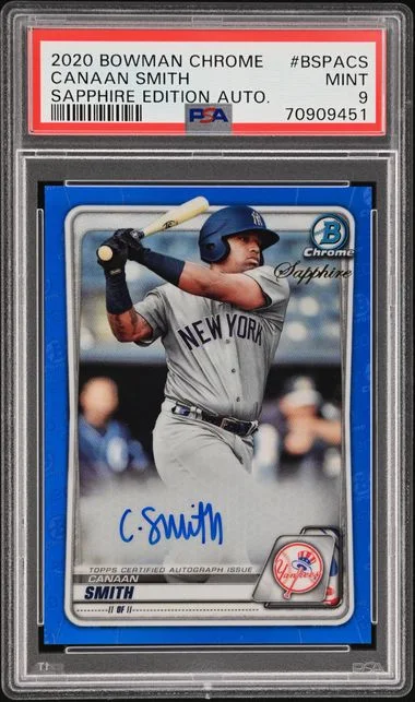 2020 Bowman Chrome Sapphire Canaan Smith Edition Autographs #BSPA-CS card image