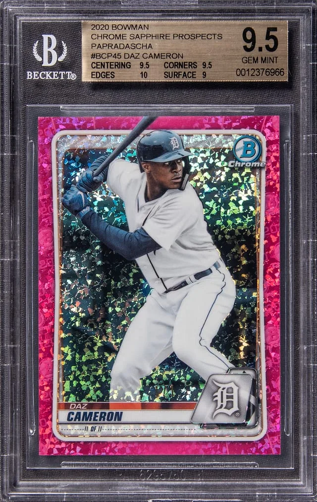 2020 Bowman Chrome Sapphire Daz Cameron Prospects Padparadscha #BDC-45 card image