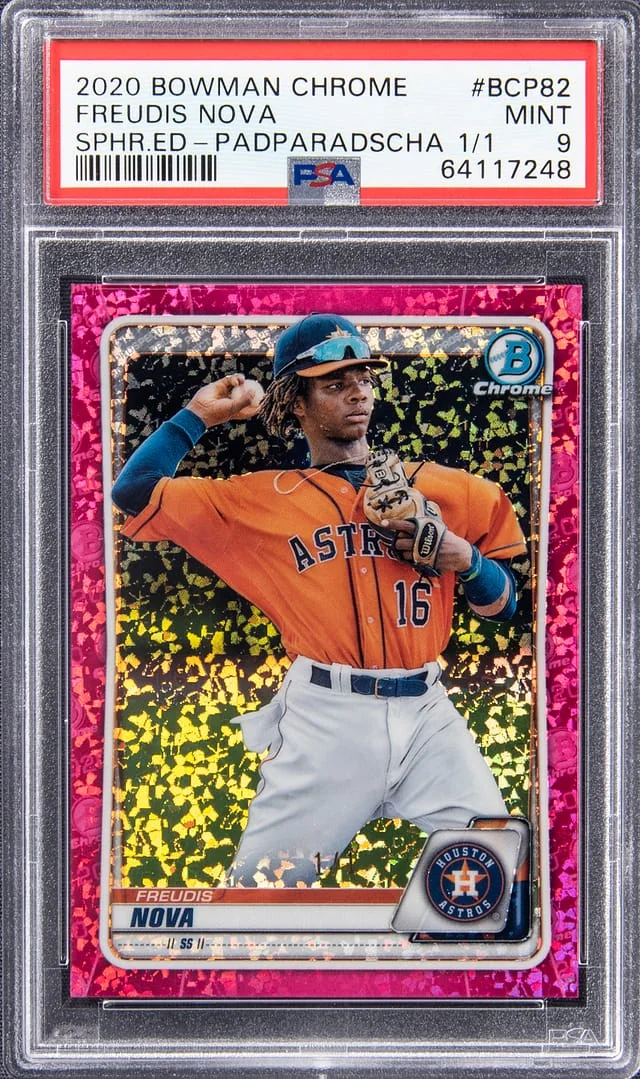2020 Bowman Chrome Sapphire Freudis Nova Edition Padparadscha #BCP-82 card image