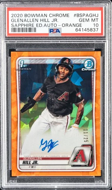 2020 Bowman Chrome Sapphire Glenallen Hill Jr. Edition Autographs Orange #BSPA-GHJ card image