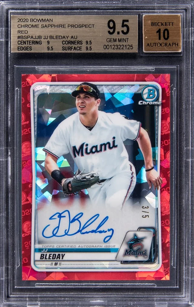 2020 Bowman Chrome Sapphire JJ Bleday Prospect Green #BSPA-JJB card image