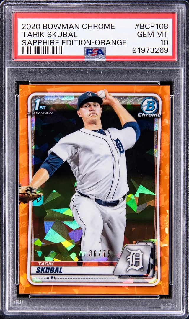 2020 Bowman Chrome Sapphire Tarik Skubal Edition Orange #BCP-108 card image