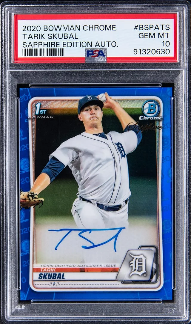 2020 Bowman Chrome Sapphire Tarik Skubal Edition Autograph #BSPATS card image