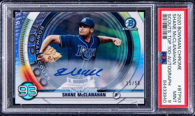 2020 Bowman Chrome Shane McClanahan Scouts' Top 100 Autograph #BTP-93 card image