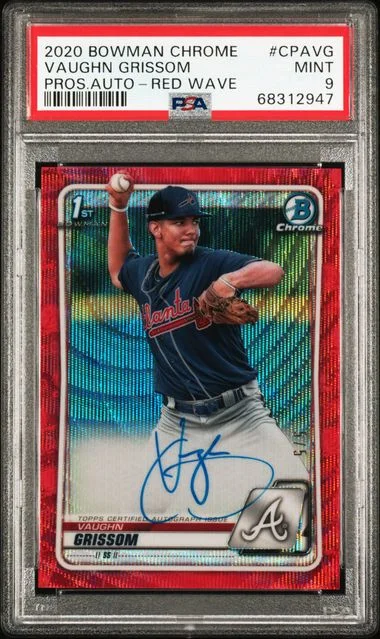2020 Bowman Chrome Vaughn Grissom Prospect Autographs Red Wave Refractor #CPA-VG card image