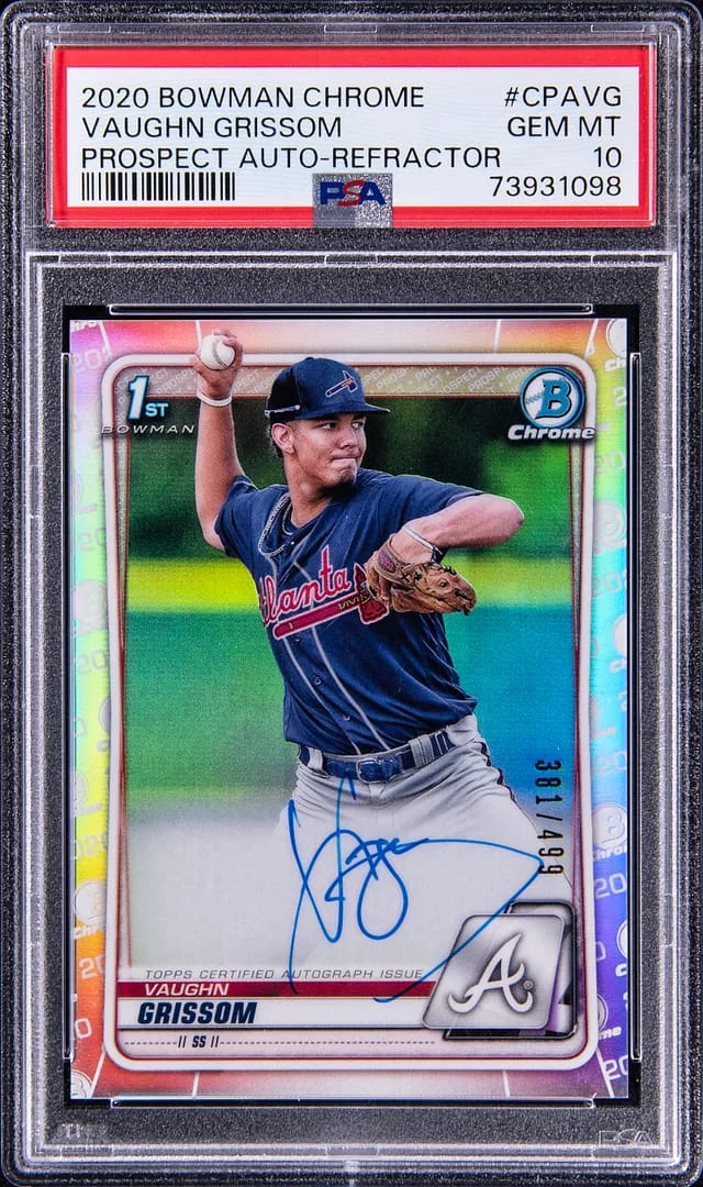 2020 Bowman Chrome Vaughn Grissom Prospect Autographs Refractor #CPAVG card image