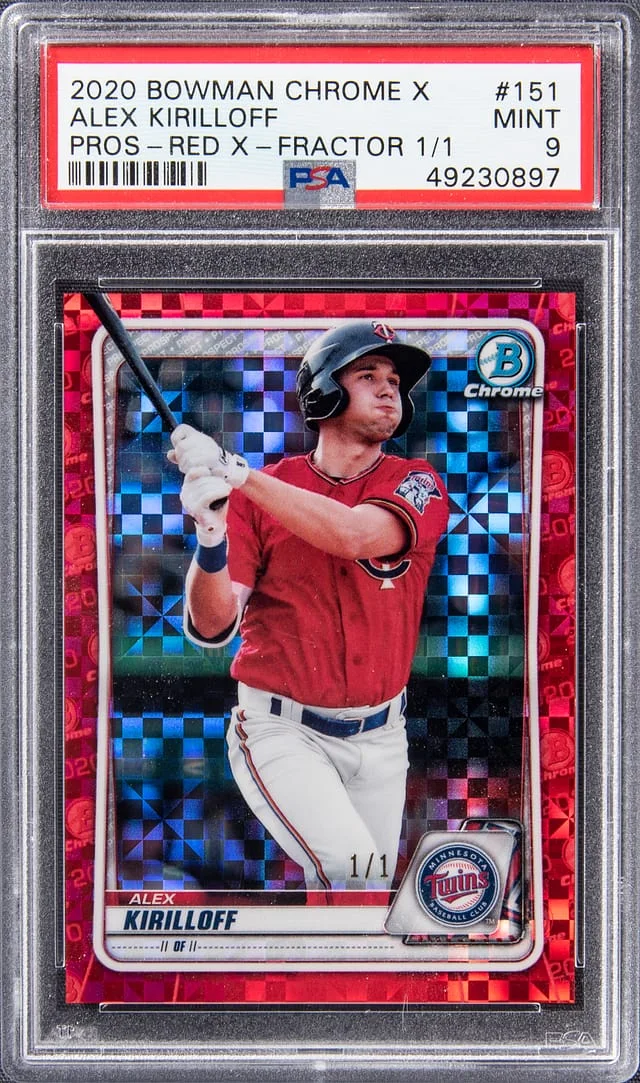 2020 Bowman Chrome X Alex Kirilloff Prospect Red X-Fractor #BCP-151 card image