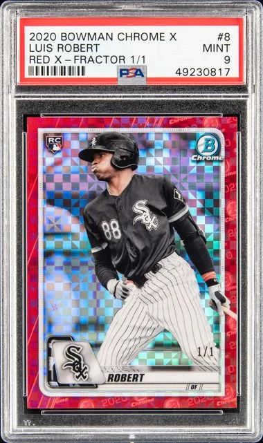2020 Bowman Chrome X Luis Robert Red X-Fractor 1/1 #8 card image