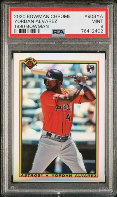 2020 Bowman Chrome Yordan Alvarez 1990 Bowman #90Bya card image