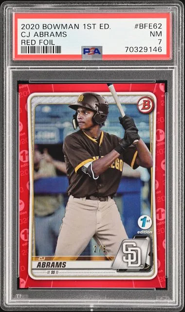 2020 Bowman CJ Abrams 1st Edition Red Foil #BFE62 card image