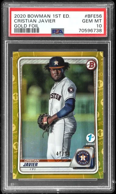 2020 Bowman Cristian Javier 1st Edition Gold Foil #BFE56 card image