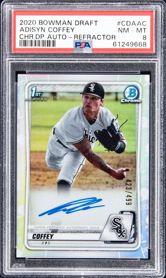 2020 Bowman Draft Adisyn Coffey Chrome Draft Picks Autographed Refractor #CDA-AC card image