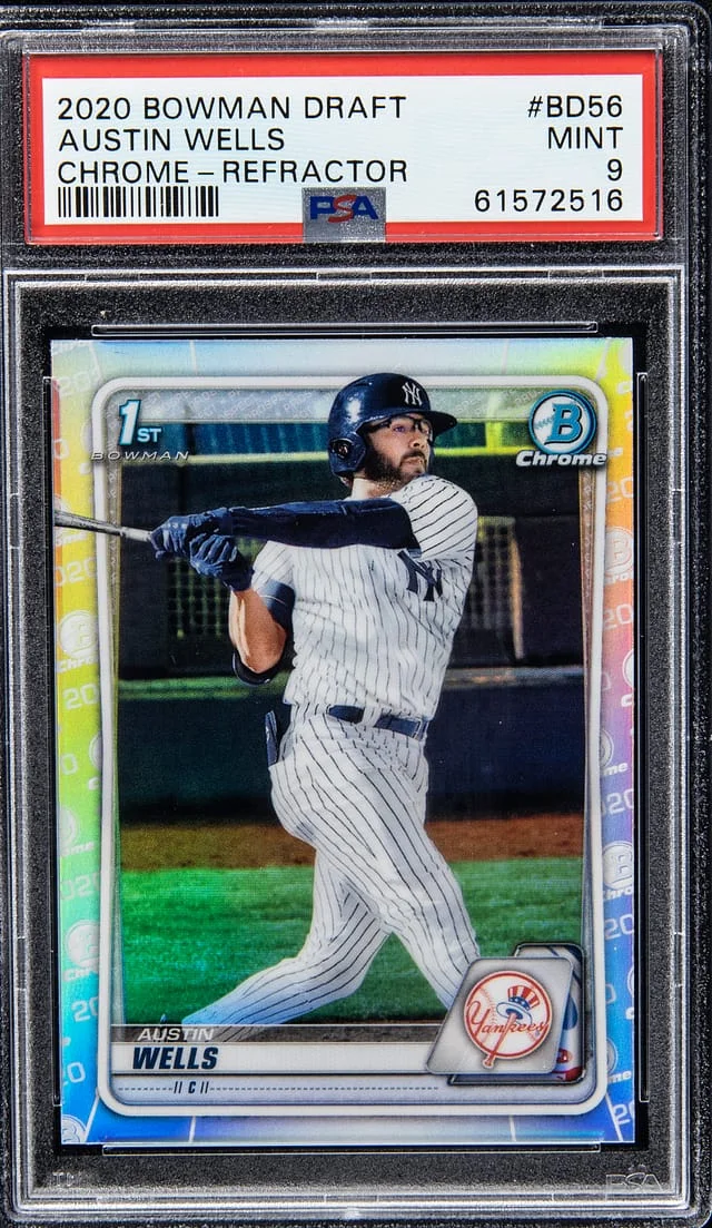 2020 Bowman Draft Austin Wells Chrome Refractor #BD-56 card image