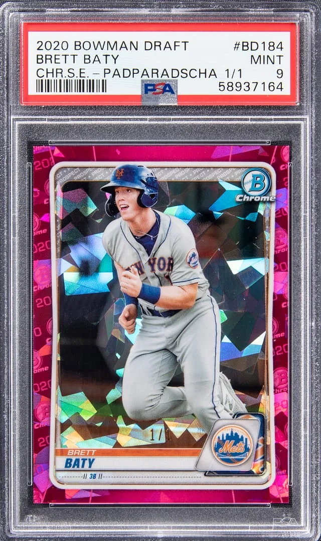 2020 Bowman Draft Brett Baty Chrome Sapphire Edition Padparadscha #BD-164 card image