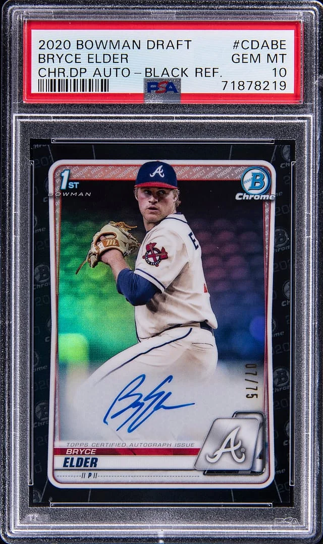 2020 Bowman Draft Bryce Elder Chrome Draft Prospects Autograph Black Refractor #CDA-BE card image