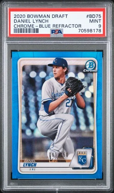 2020 Bowman Draft Daniel Lynch Chrome Blue Refractor #BD75 card image