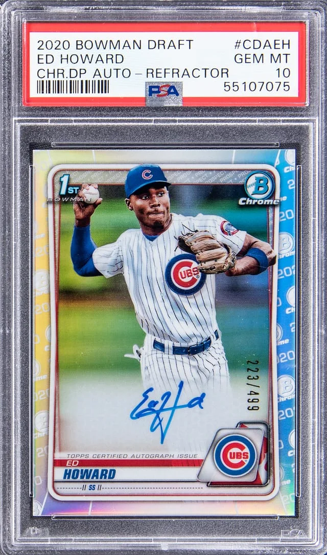 2020 Bowman Draft Ed Howard Chrome Draft Picks Autograph Refractor #CDA-EH card image