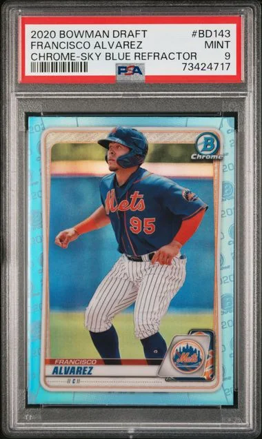 2020 Bowman Draft Francisco Alvarez Chrome-Sky Blue Refractor #Bd143 card image